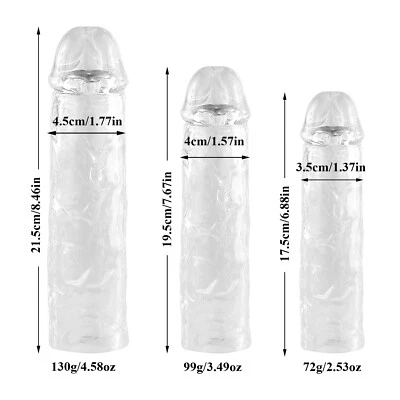 Juego de 3 mangas para pene - Circunferencia de pene masculino - Alargador - Potenciador - Pene - Extensión - Extensor Foto 1 de 4