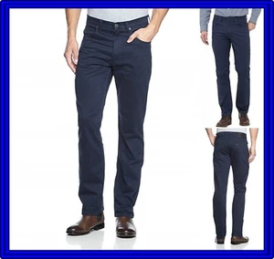 Pantaloni lee uomo Brooklyn Regular fit Jeans cotone vita alta blu Estivi Dritti - Picture 1 of 7