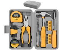 Hi-Spec 24pc Yellow Household DIY Tool Kit Set. Small Mini Basic Tool Box Set