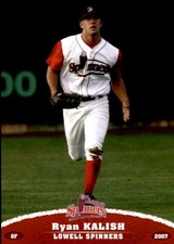 2007 Lowell Spinners Grandstand #18 Ryan Kalish Shrewsbury New Jersey NJ Card