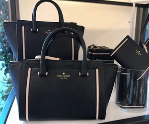 NWT Kate Spade Garrett Street Small Orley Satchel Handbag WKRU4238 -Black/Pumice - Picture 1 of 6