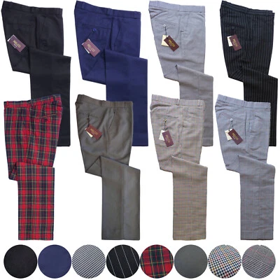 Relco Sta Press Trousers Dogtooth Tonic POW Black Stay Pressed Prest Vintage Mod