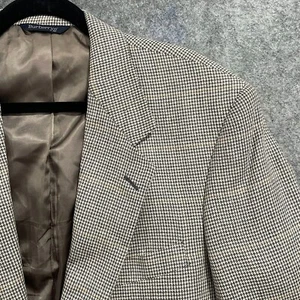 Cappotto sportivo Burberrys vintage uomo 42R marrone pied de poule check giacca blazer - Foto 1 di 15