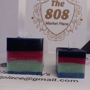 Scented Handmade Designer Candles Multicolor 2in And 1.5in - Picture 1 of 5