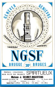 Vintage Original Liquor Label NGSF Belgium Maison J Desmet-Maertens - Picture 1 of 1