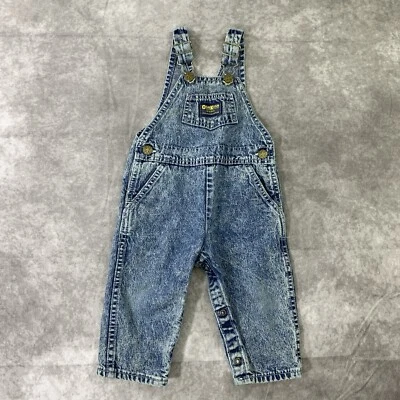 OshKosh B'Gosh 18M Vestbak Bib Overall Stonewash Denim Vintage USA 1990 - Image 1 of 4