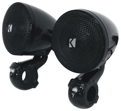 2) Kicker 47PSMB34 3" 100w PSM Motorcycle/ATV Handlebar Speakers in Black PSMB34 - Image 1 of 4