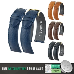 HIRSCH Camelgrain Leather Watch Strap - For Sensitive Skin - QR + Bonus Battery - Picture 1 of 47