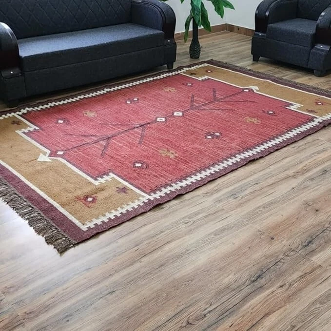 Wool Kilim Rug Carpet Traditional Area Handwoven Vintage Hand Rugs Woven - Image 1 of 4