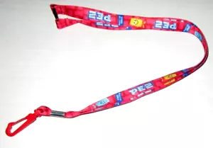 PEZ COLLECTABLE LANYARD 18" Long CANDY MASCOT Red w/ logo and Red Clip - Picture 1 of 1