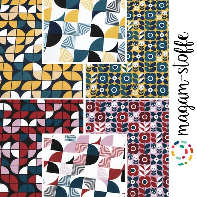 MAGAM-Stoffe "Nico" Retro Design Baumwollstoff OEKO-TEX Meterware ab 50cm - Bild 1 von 4