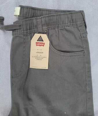Pantalones LS-163 NUEVO LEVI’S Niño’s Jogger Cordón Elástico XL/20/30” Gris Oscuro Foto 1 de 4