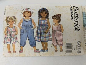 Butterick Pattern 6818 Girls 1-2-3 Dress Jumper - Imagen 1 de 2
