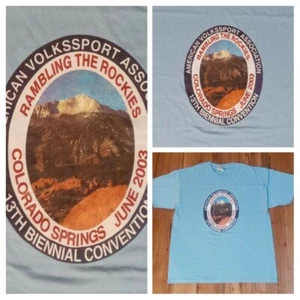 vintage walking t shirt L 50/50 AMERICAN VOLKSSPORT RAMBLING ROCKIES COLORADO - Bild 1 von 5