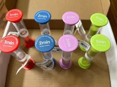 8 件沙子计时器 1 / 2 / 3 / 5 分钟教学游戏练习沙漏 2 每件 — 第 1/4 张图片