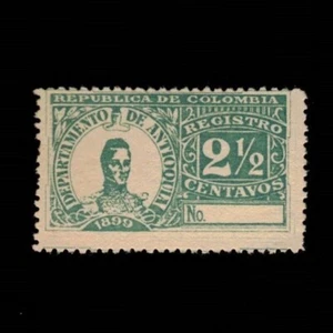 Columbia, Antioquia, Scott F3 Cordoba, Registration Stamp, 1899, MLH - Picture 1 of 1