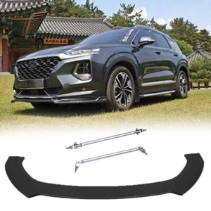 Glossy Black Car Front Bumper Lip Splitter Kits+ Strut Rods For Hyundai Santa Fe - Picture 1 of 18