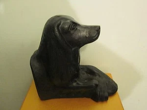 Estatuilla de perrito tipo Spaniel negro o sujetalibros individual, NUEVO - Imagen 1 de 4