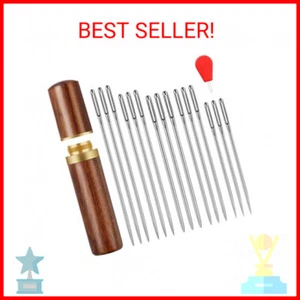 FEBSNOW 30PCS Large Eye Stitching Needles, 5 Sizes Big Eye Hand Sewing Sharp Nee - Picture 1 of 2