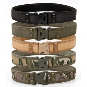 Men Heavy Duty Belt Tactical Combat Utility Belt Load Bearing with Buckle - Picture 1 of 11