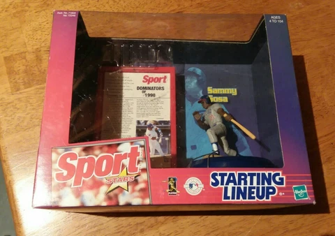 1999 Starting Lineup Hasbro Sammy Sosa Dominators Of 1998 Action Figure New Cover