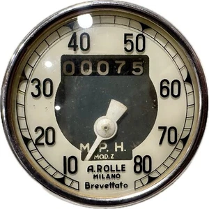 A. Rolle Bevel Single 125 175 200 250 350 Speedometer 0 - 80 MPH Ducati - Picture 1 of 4