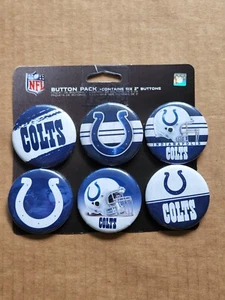 NFL Indianapolis Colts Wincraft 6 Pack 2 Inch Round Button Sheet NEW! - Picture 1 of 6