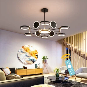 Kitchen Lamp Large Chandelier Lighting Bar LED Pendant Light Black Ceiling Light - Picture 1 of 12
