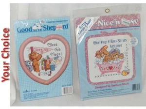 New "Bless this Mess" Heart or "Bear Hugs.." Bath tub Cross Stitch Kit of Choice - Picture 1 of 11