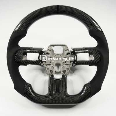 Volante de fibra de carbono real para Ford Mustang GT350 GT500 2015-2023 Foto 1 de 4