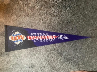 Baltimore Ravens Super Bowl 25º Campeonato Mini Pennant Giveaway 12/7/25 NOVO - Imagem 1 de 2