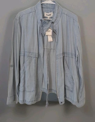 Chaqueta BB Dakota Mujer Cambray Azul Cremallera Completa Manga Larga Nordstrom XL Foto 1 de 4