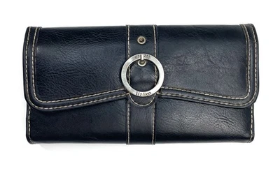 Vintage Liz & Co Liz Claiborne Black Leather Trifold Checkbook Wallet - Image 1 of 4