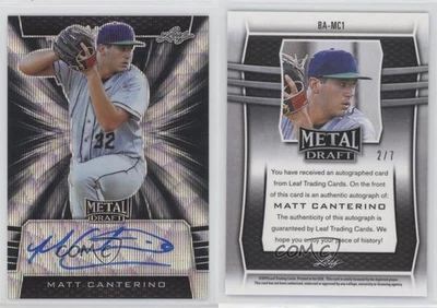 2019 Leaf Metal Draft Black Wave /7 Matt Canterino #BA-MC1 Auto - Image 1 of 2