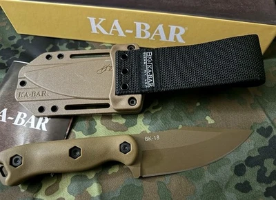 Cuchillo de hoja fija KA-BAR BK18 Becker Harpoon 4,625" (MARRÓN) con funda Celcon®*Nuevo* Foto 1 de 2