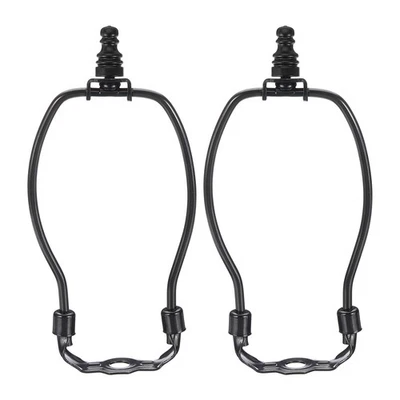 Juego de 2 Kit de arpa de lámpara de 6 pulgadas con acabado de acero al carbono de 1" de alto para lámparas, negro Foto 1 de 4