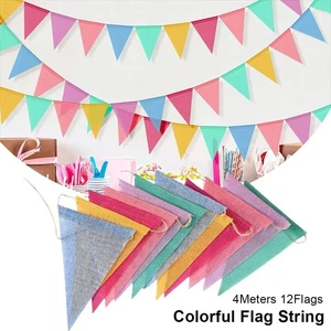 1Pcs 4Meters Multicolor Triangles Flags - Picture 1 of 12