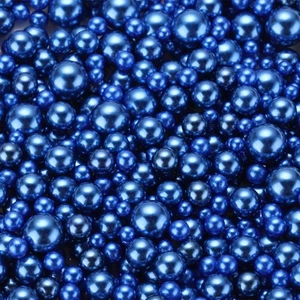 800Pcs Faux Pearl for Crafting, 3-8mm No Hole ABS Round Pearls Beads, Deep Blue - Picture 1 of 6