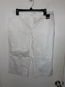 New York & Company ladies 12 summer stretch columbus ave crop Shorts Pants white - Picture 1 of 4