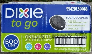 400 Ct Dixie Durchschlürfen Kuppel Heiße Tasse Deckel, Schwarz 12-20 Oz. - Bild 1 von 2