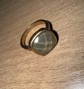Lia Sophia Ring antik goldfarben grüner Stein Größe 7 - Bild 1 von 3