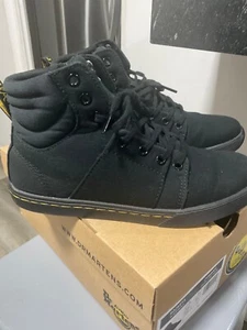 Dr. Martens Rozarya Ankle Boot Womens 7Black Lace-Up Side Zipper Canvas Bootie - Picture 1 of 5