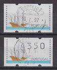 Portugal 1997 ATM Galeone mit DV Mi.-Nr. 15 Z2 Azul-Satz A75-A350 2 Werte gest.