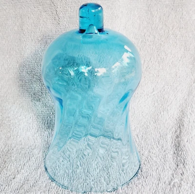 Винтажная синяя закрученная стеклянная чашка для свечей Homeco Votive высота чашки 5,5 дюйма - Изображение 1 из 4