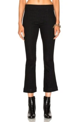 Jean Helmut Lang Pull On Crop Acampanado Enjuague Negro 27 Nuevo con Etiquetas $295 Foto 1 de 4