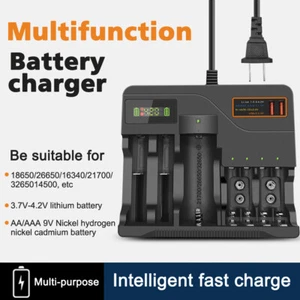 7 Slot LCD Smart Battery Charger For AA AAA 9V NiMH NiCD Rechargeable Batteries - Picture 1 of 27