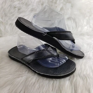 GUESS Black Leather Thong Sandals Mens Size US 11 - Picture 1 of 6