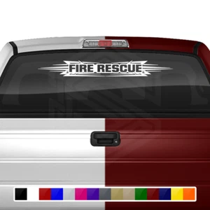 #117 FIRE RESCUE Decal Sticker Windshield Window Vinyl Banner Truck Car Tribal - Picture 1 of 5