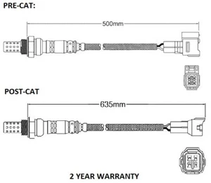 2 x O2 Sensors For Suzuki Swift Sport RS416 1.6L M13A M16A Pre Cat and Post Cat - Picture 1 of 6