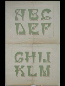 L'ECHO DES PEINTRES - 1900 - 13 LITHOGRAPHIES TYPOGRAPHIE, ENSEIGNE, ART NOUVEAU - Imagen 1 de 4